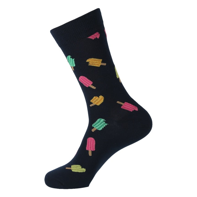 VPM 2019 Big Size Cotton Men's Socks Hiphop Harajuku Happy Funny Fox Compression Dress Socks for Male Wedding Christmas Gift